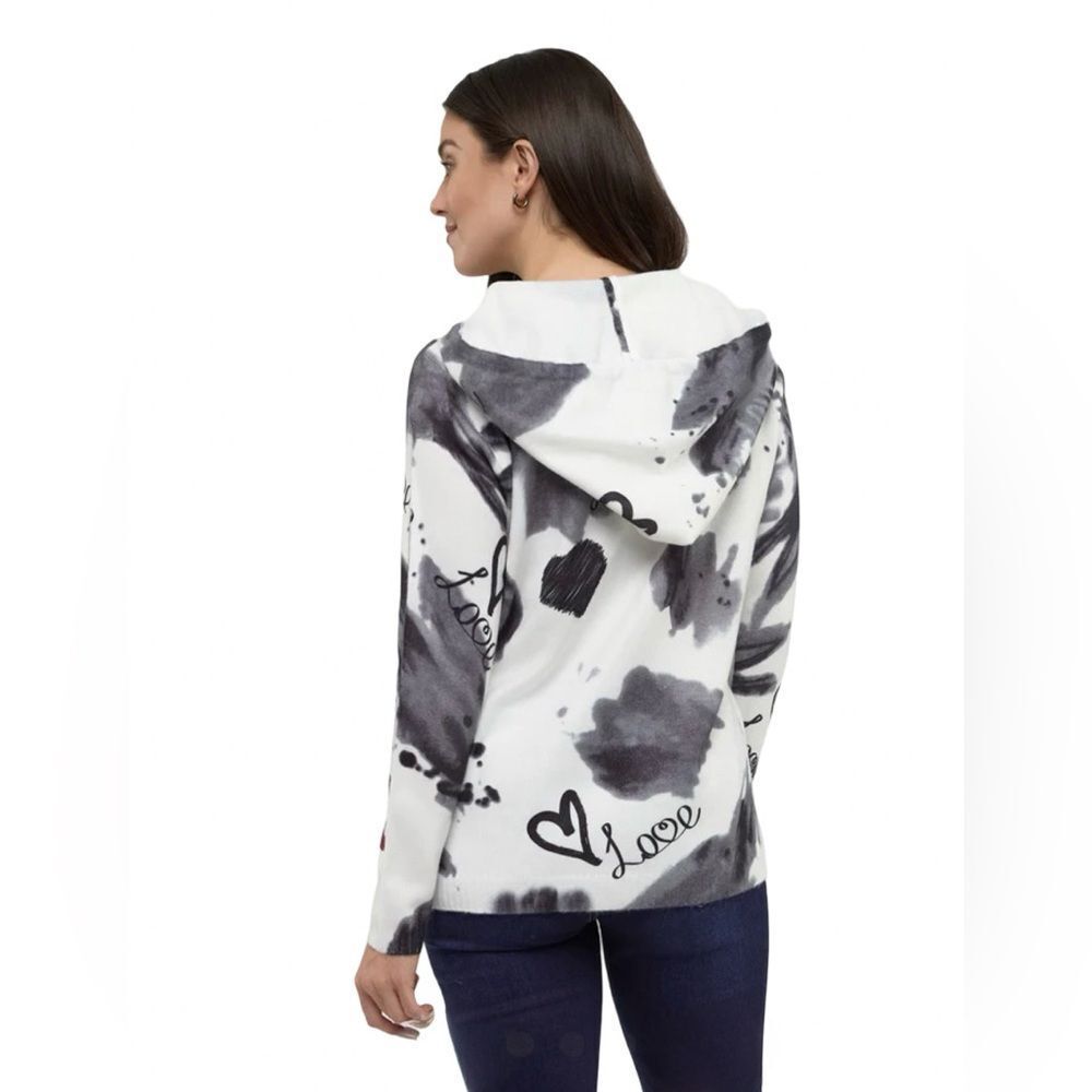 Le Grenier Graphic Hoodie Hearts Peace Print Size Medium - Picture 6 of 10